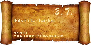 Boberity Tardos névjegykártya